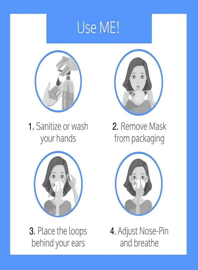 7Shield N95 Anti Pollution Face Mask with 5 Layer Filtration Protective Face Mask with 2 Melt Blown Layers, Adjustable plastic coated Nose Pin, FDA/CE Approved - Image 3